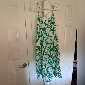 Green and white cross back maxi target dress! Worn once!!